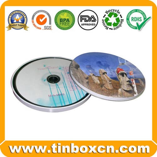Round CD Tin Box for Metal CD Bag_ Tin CD Case